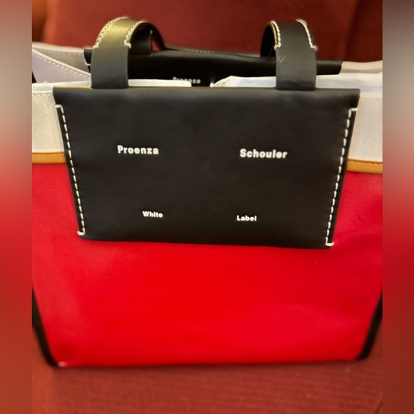 Proenza Schouler White Label Morris Large Coated Canvas Tote In Red - Picture 10 of 11